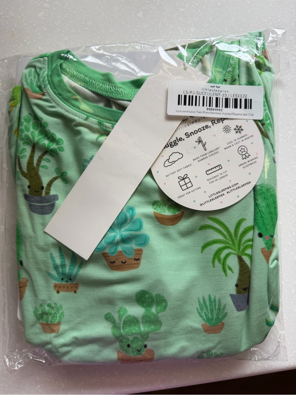 Little Sleepies Succulent Love Long Sleeve 7/8